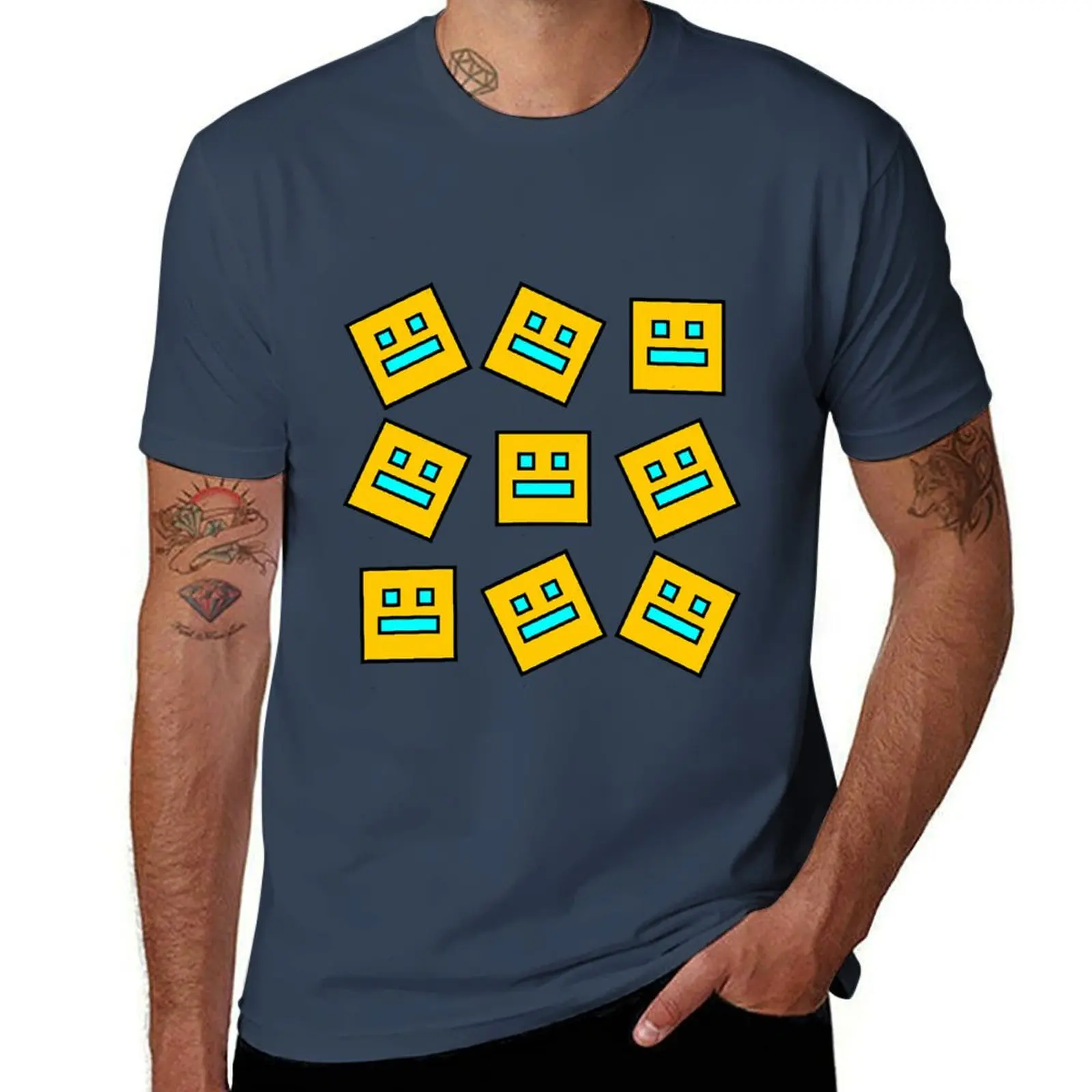 

Geometry Dash T-Shirt Work Utility Short Sleeve Shirt