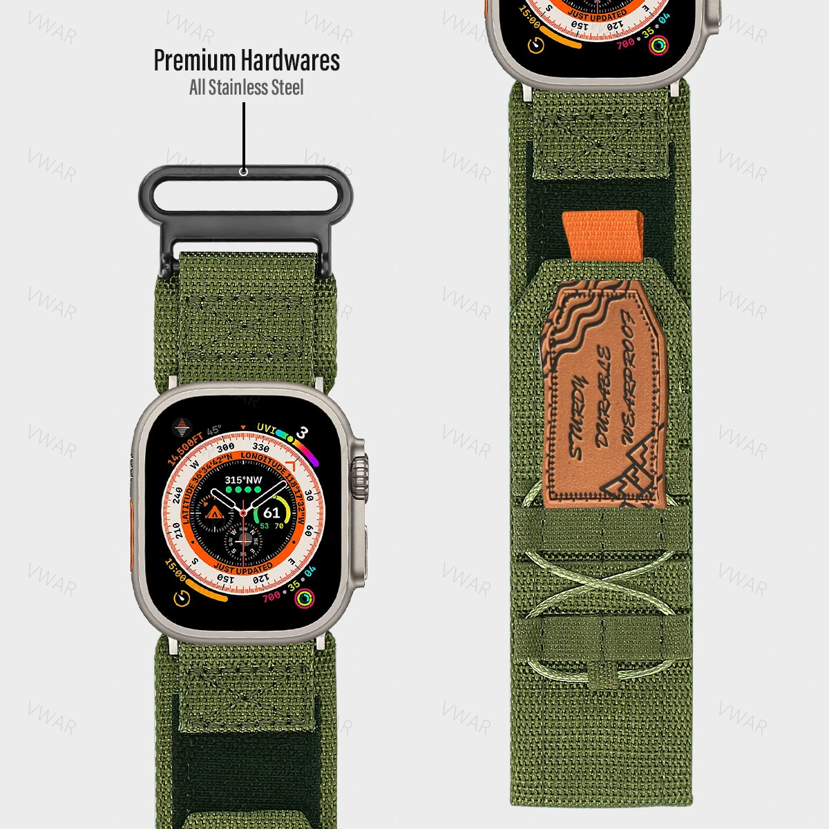 Sport Nylon Strap For Apple Watch 49MM Ultra 42/44/45MM Wide tactical military sturdy Male band for iWatch9 8 7 SE 6 3 5 4 2 1