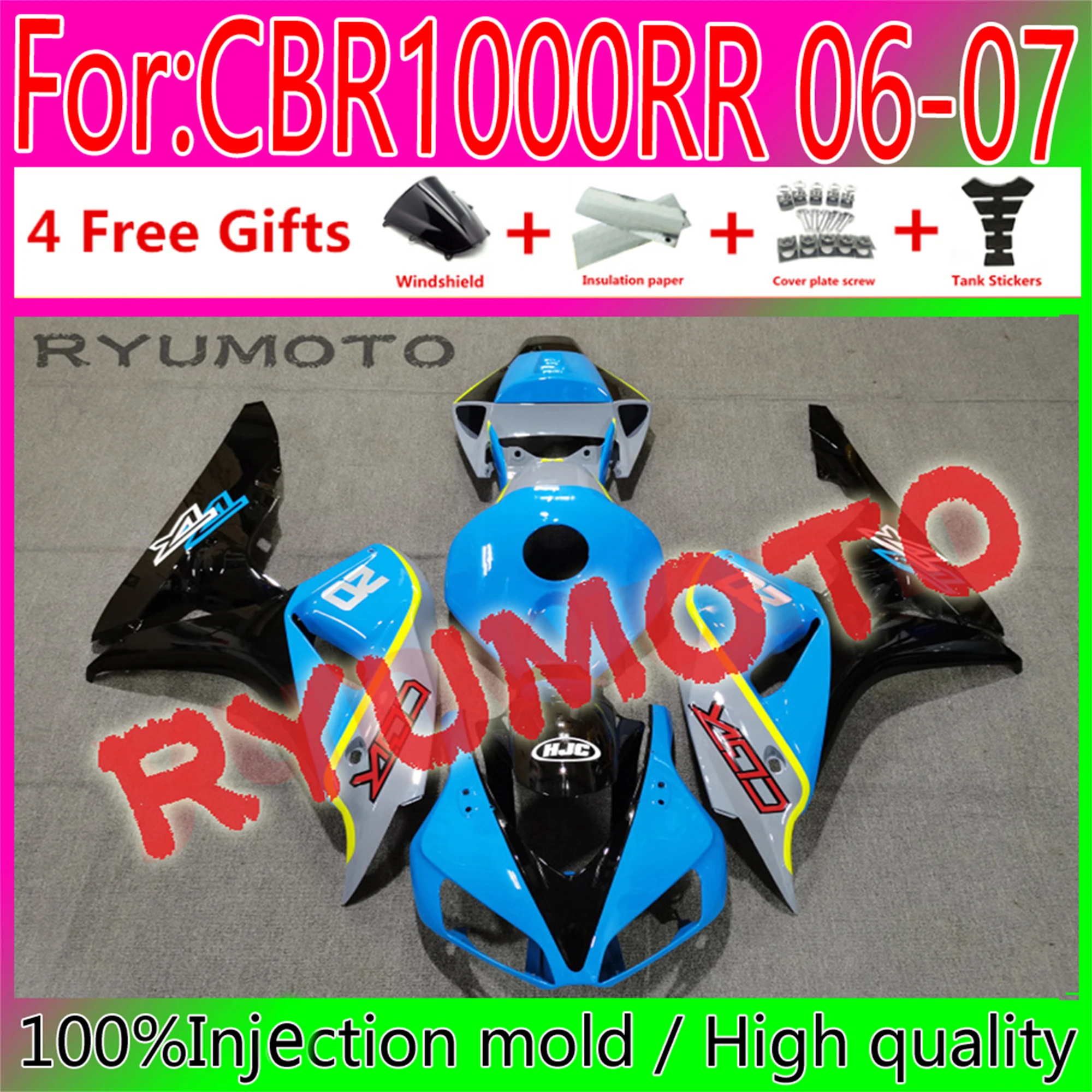 

Новый комплект обтекателей для литья под давлением мотоцикла ABS, подходит для Honda CBR1000RR 2006 2007 cbr1000 06 07, обтекатель кузова