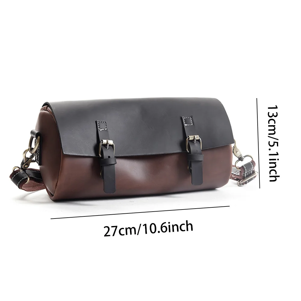 Men\'s bag Fashion Barrel Shoulder Bag Husband Crazy Horse Leather Crossbody Bags Male Vintage Bucket Men Messenger Bags Man