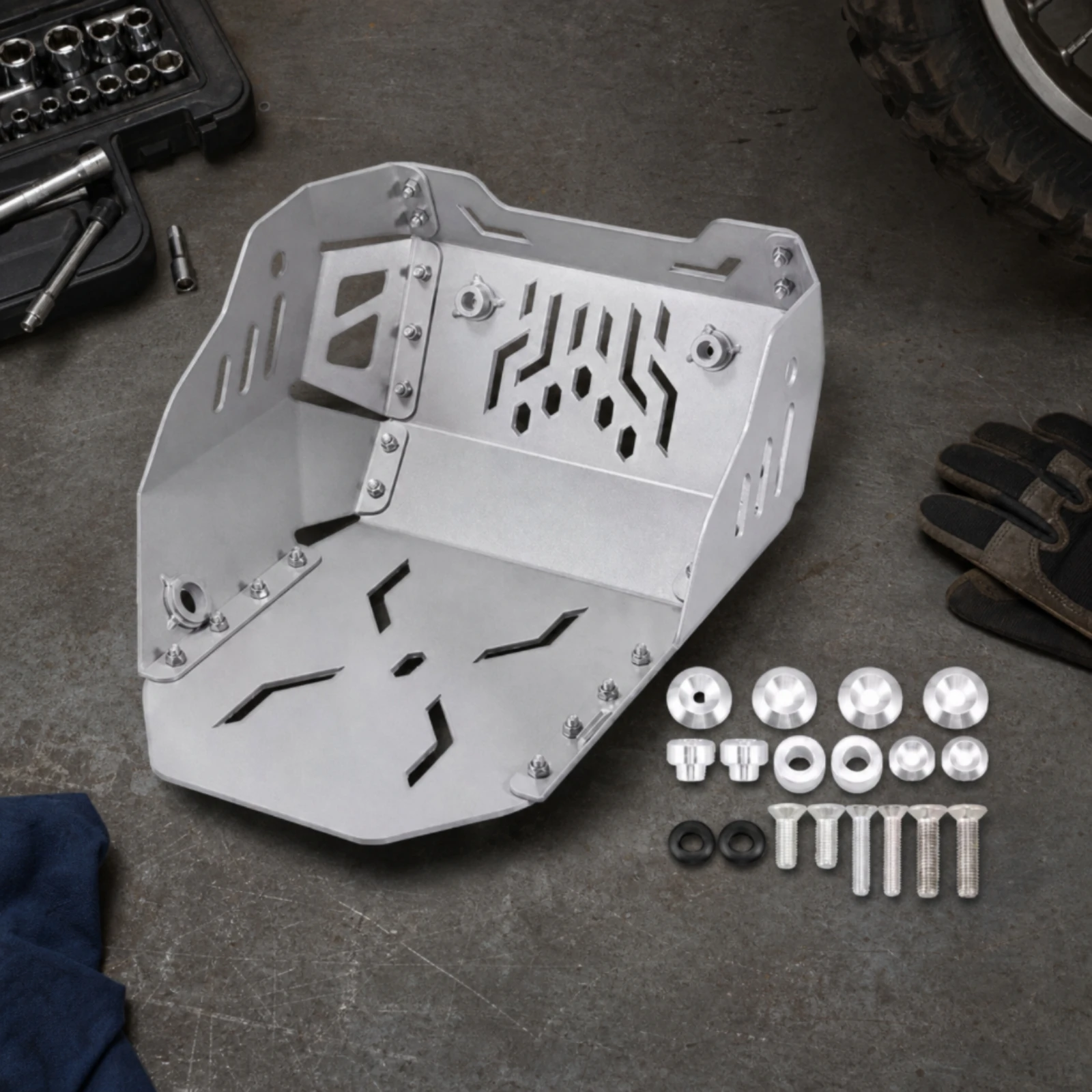 Engine Lower Guard Plate Defensive Engine Guard Plate Underbody Guard Vented Ventilated for Adventure Riders, off-Road Riding