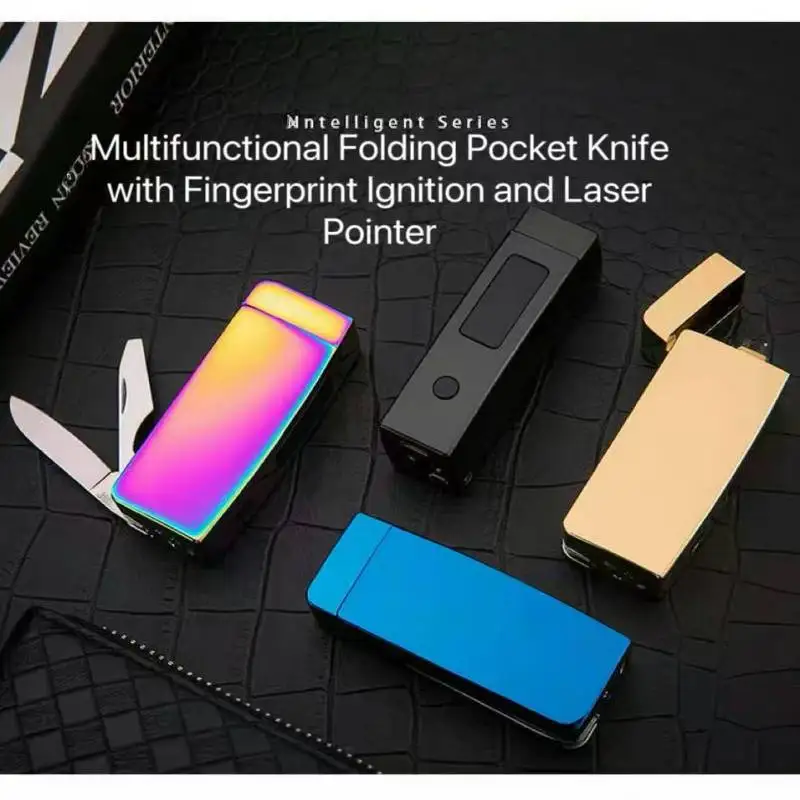 

Personalized Colorful Double Arc Lighter Metal Material Induction Switch Battery Display USB Charging Multi functional Lighter