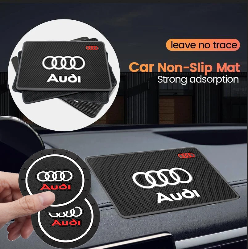 Car valve cover Anti-skid Coaster Car Coasters Water Cup Slots Non-Slip Mat For Audi A4 A3 A5 A6 A7 Q3 Q4 Q5 Q7 A1 A2 Accessorie