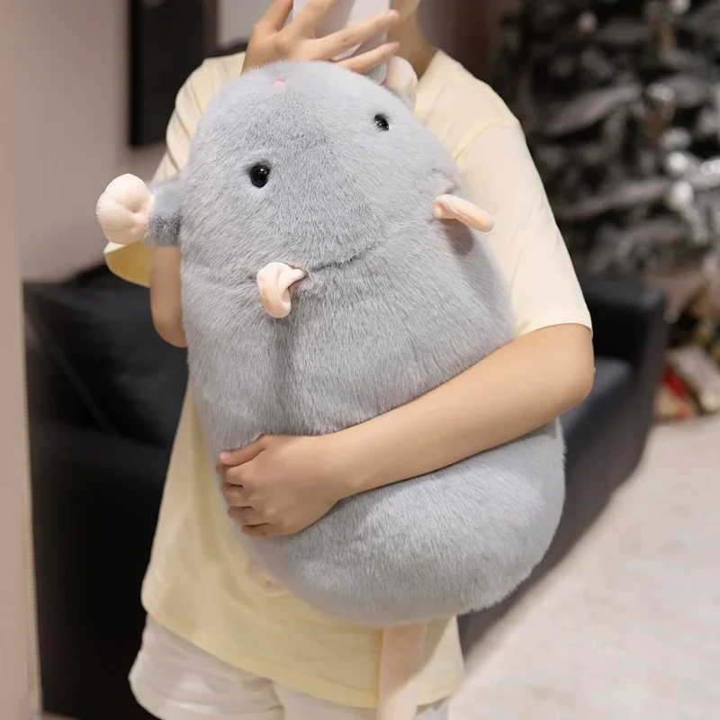 50/95cm Cute Rat Plush Toy Big Size Soft Stuffed Fancy Rat Animal Doll White Gray Black Large Hugging Pillow Birthday Gifts
