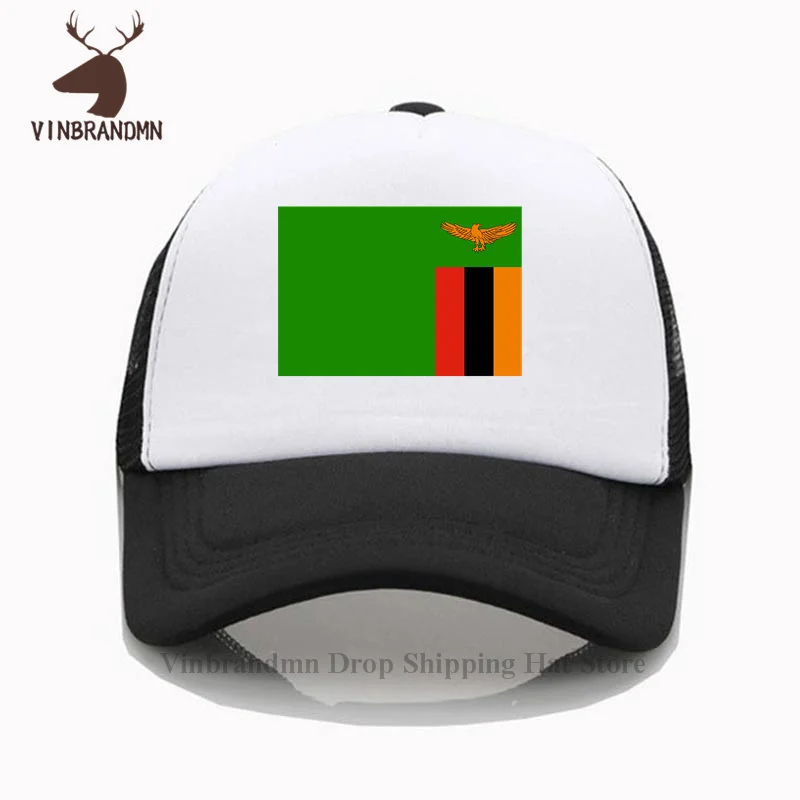 The Pride of Zambia Zambian Flag Design bucket hat summer outdoor hip hop visor net hat 2022 new fashion 100%cotton baseball cap