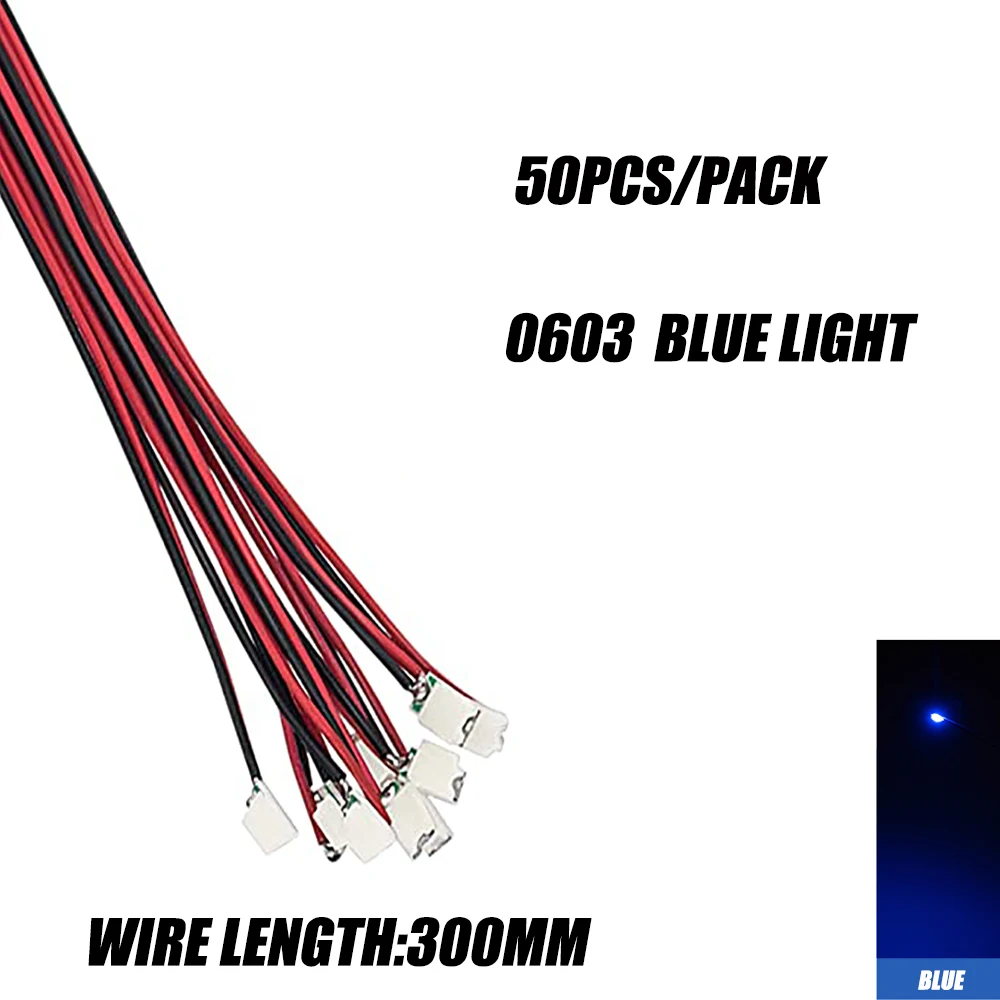 50 Teile/beutel 0402 0603 DIY SMD Lampe Wired Micro Litz Led Vorgelötet Chip Wired 3V Eisenbahn Modell spielzeug Licht DIY Führt Drähte 30cm