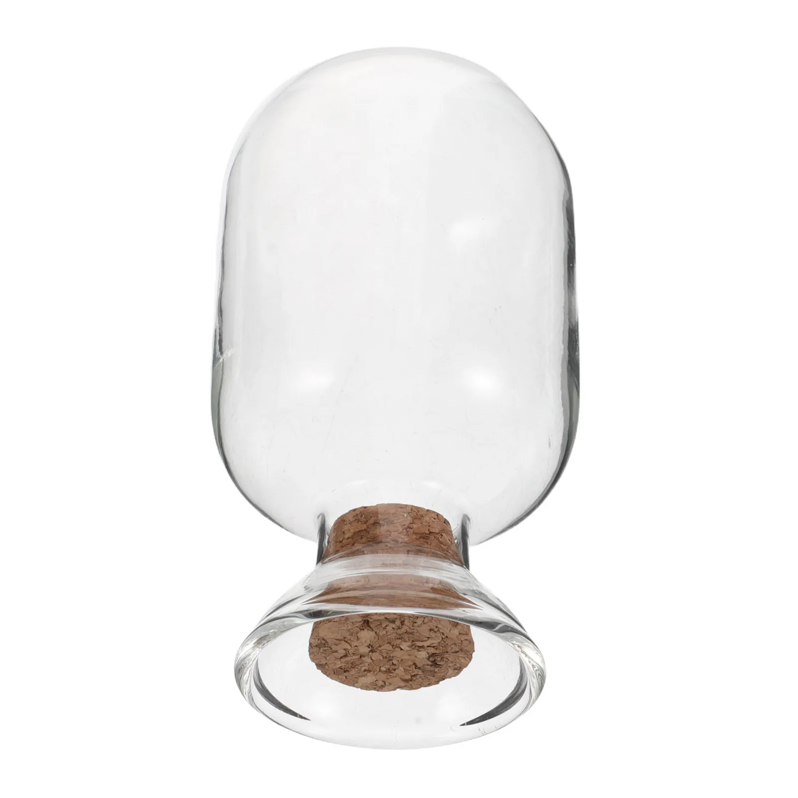 Glass Sample Bottle Cork Stopper Stylish Transparent Round Match Holder Fireplace Mantel Display Decorative Cloche