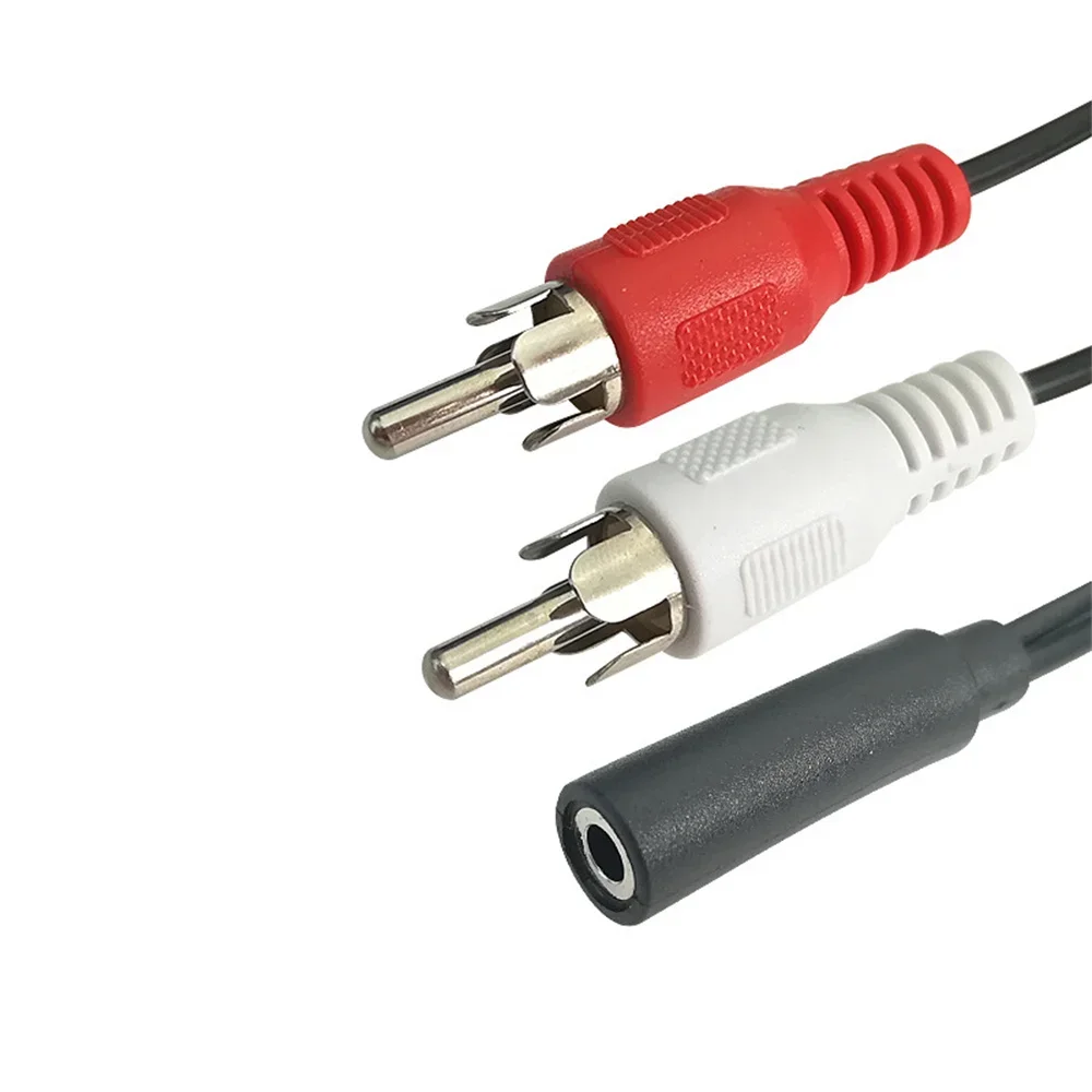 GEFENIS 3.5 Audio Aux Socket Connector To Headphone Music Wire 3.5mm RCA Female Jack Stereo Cable Y Plug 2 Male Adapter