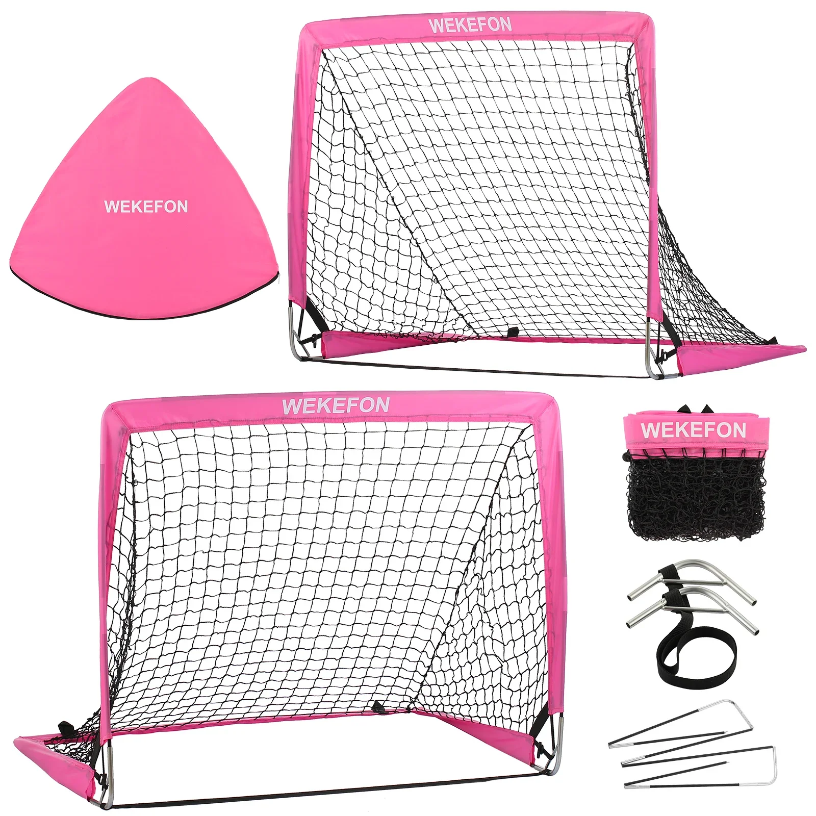 Set of 2 Indoor Mini Folding Soccer Goal Net Football Post Frame Pop Up Kids Sport Toys For Backyard Indoor Outdoor Team Games