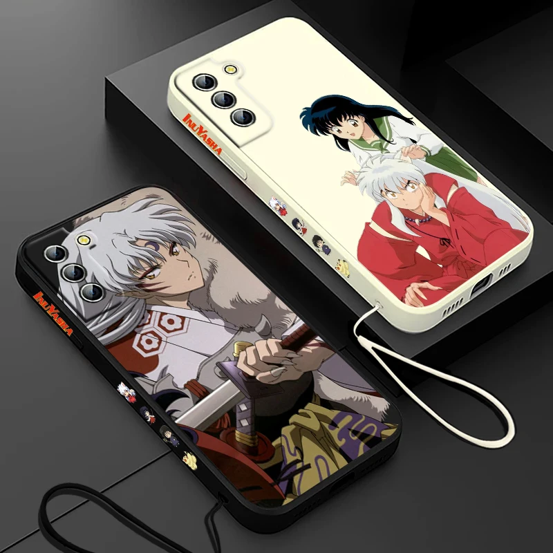 Inuyasha Anime Pretty Phone Case For Samsung Galaxy S24 S23 S22 S21 S20 Pro FE Plus Ultra Liquid Left Rope Cover