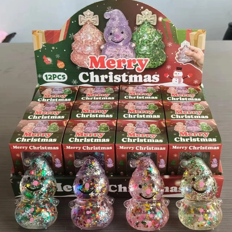 Christmas Tree Soft Clay Pressure Ball Soft Clay Toy Maltose Snowman Fun Stretching and Squeezing Toy Adult Stress Relief Gift - view 3