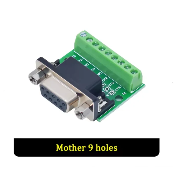 DB9 Male Female Serial to Terminal Block 9 Pin 9 Hole RS232 RS485 Conversion Board Module