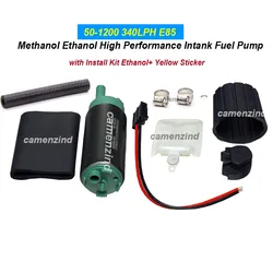 50-1200 50 1200 Methanol Ethanol High Performance IN-TANK FUEL PUMP E85/ COMPATIBLE 340LPH (OFFSET INLET) With Sticker 501200