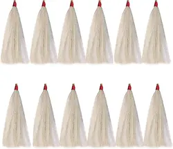 10pcs Fishing Bucktail Teasers Saltwater Copper Tube Bucktail Flash Skirts Kit for Rig Fishing Teasers Plugs