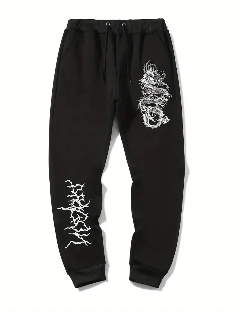 

Men's dragon patterned jogging pants fashionable sportswear casual outdoor spring and autumn S-3XL 2025