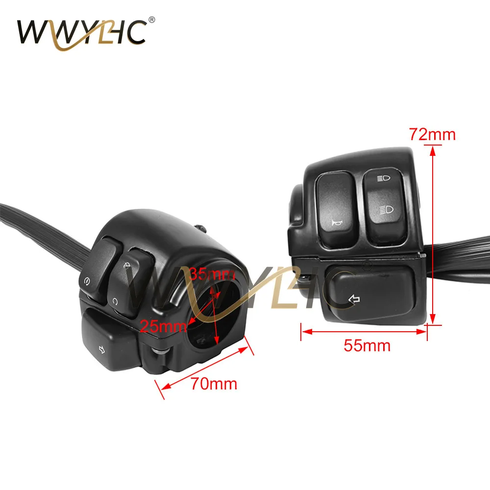 Motorcycle Modification Accessories 25MM Power-off Headlight Horn Left and Right Seat Switch Assembly