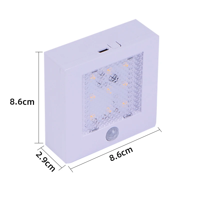 Luz LED nocturna para interiores con Sensor de movimiento, luces con pilas para pasillo, escalera, baño, armario y dormitorio