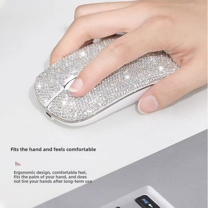 Luxury Diamond  Bluetooth Mouse,Tri-mode Connection,  Mouse