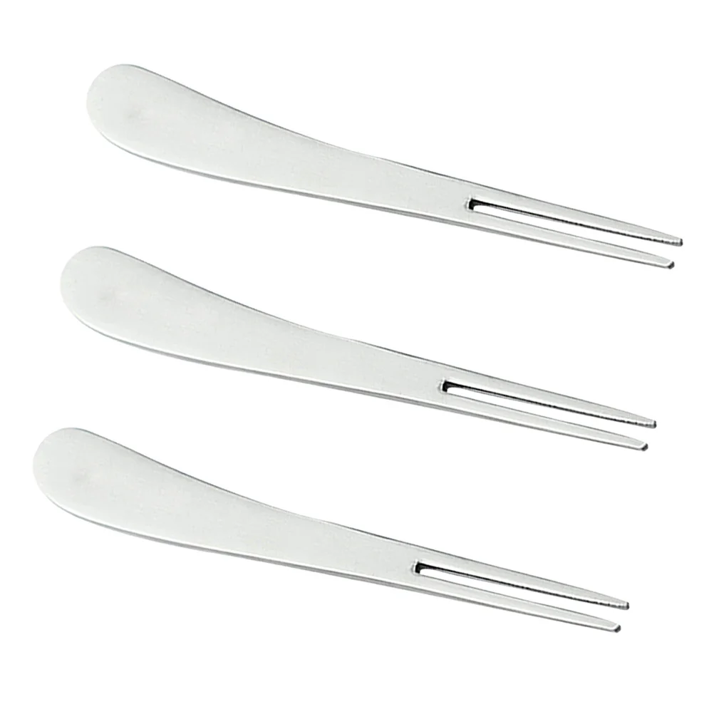 3Pcs Fruit Fork Stainless Steel 2 Prong Mini Picks for Home Party Wedding Dessert Appetizer Stainless Steel Fruit Forks