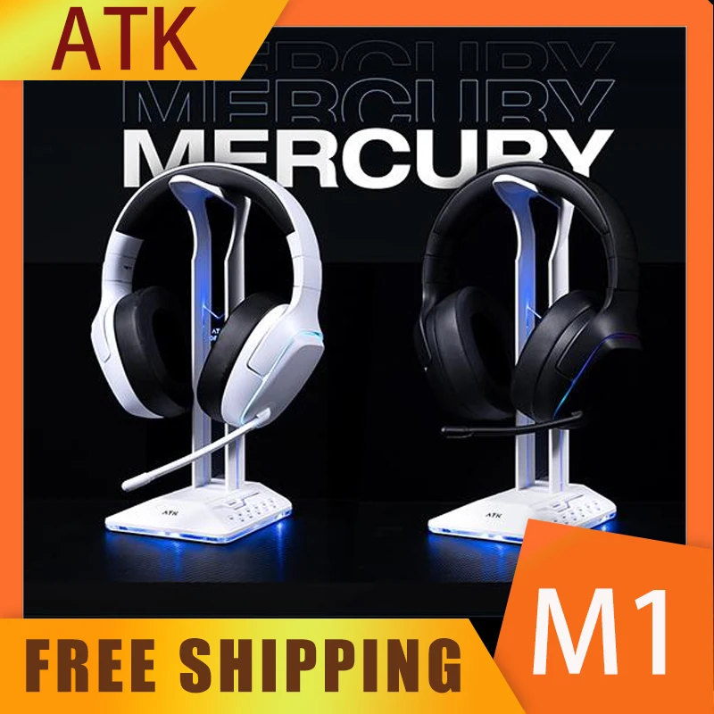 Atk M1 SE Headphone Mercury I Noise Reduction Wireless Bluetooth Csgo Gaming Headset 1200mah Head-Mounted Gamer Earphones Custom