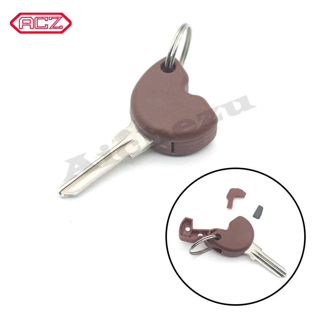 

Motorcycl New Brown Uncut Blank Key + Transponder Chip for Gilera