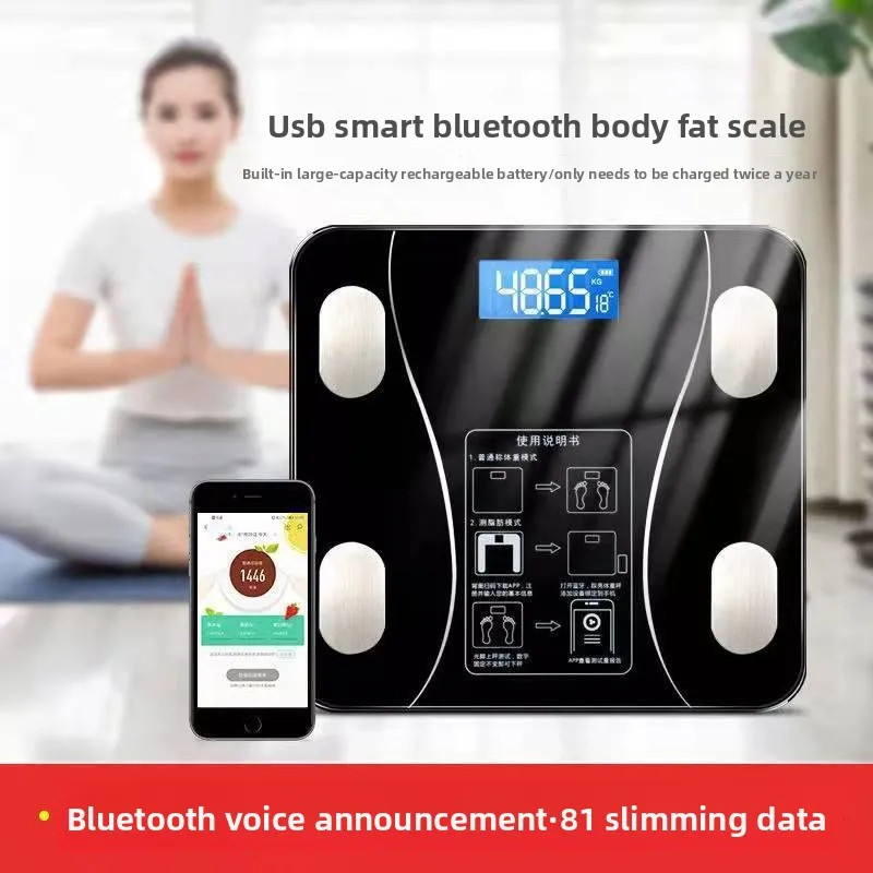 

Bluetooth APP Body Fat Scale Body Scale Smart Precision Household Small Electronic Scale Bluetooth Charging Scale