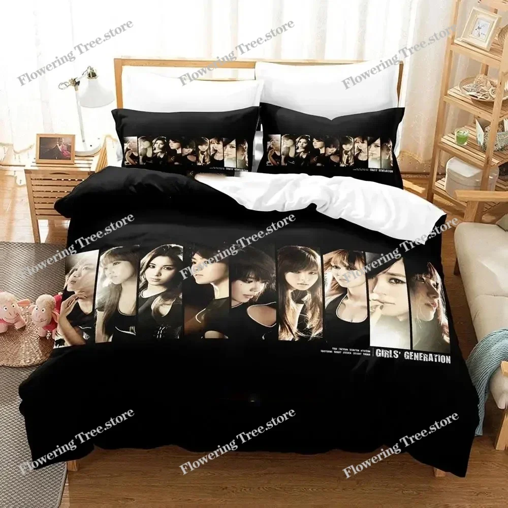 Kpop Girls Generation Bedding Set Duvet Cover Bed Set Quilt Cover Pillowcase Comforter King Queen Size Boys Adult Bedding Set