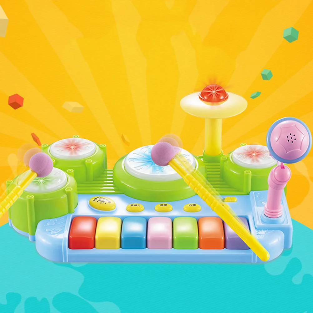 Set di strumenti musicali educativi per batteria jazz per bambini Sviluppo sensoriale Microfono Effetto sonoro Colori vivaci Regalo per l'apprendimento precoce