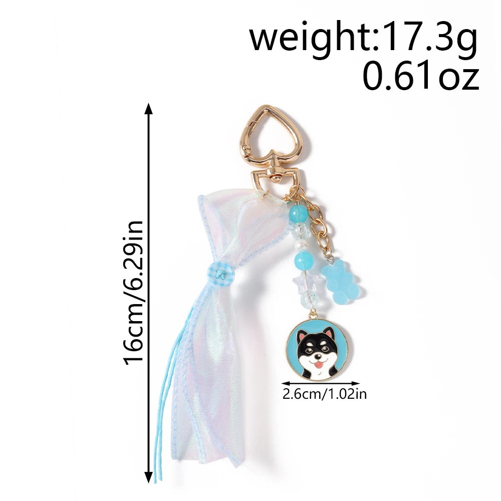 Aihua Fashion Haustier-Hund-Bären-Schlüsselanhänger, hübscher Satin-Hund-Taschenanhänger, Schlüsselanhänger, Handtaschen-, Rucksack-, Hosenanhänger, Dekoration, Geschenke – Detail 1
