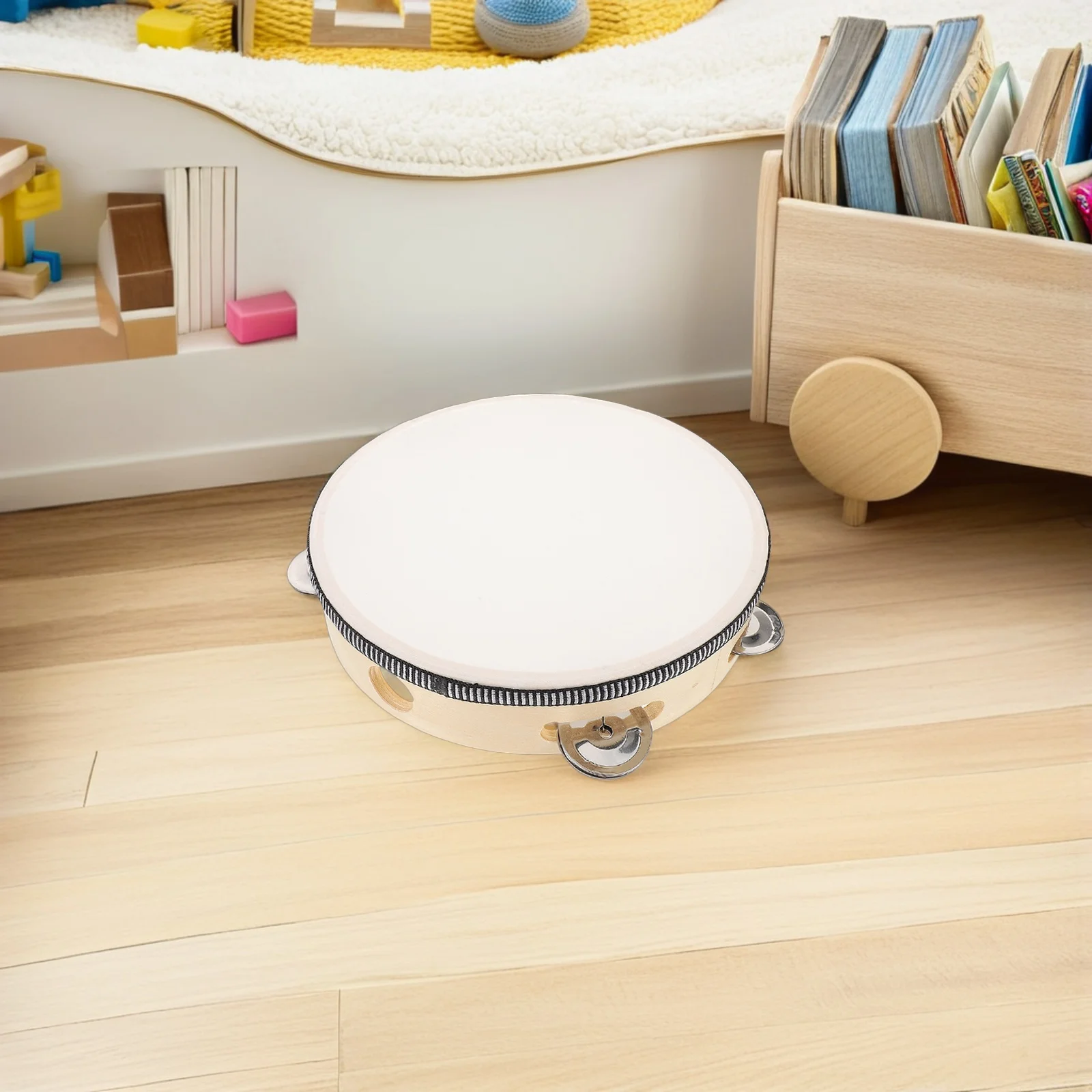 

8 Inch Orff Inspired Hand Drum for Kids Toddler Percussion Instrument Wood Imitation Educational Musical Toy Family