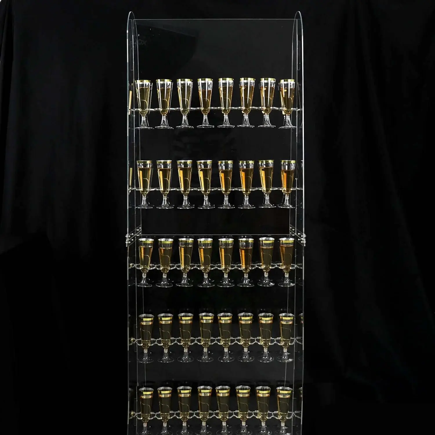 Clear Acrylic 5ft 5Tier Wine Glass Stemware Rack Champagne Flute Holder Wall Stand