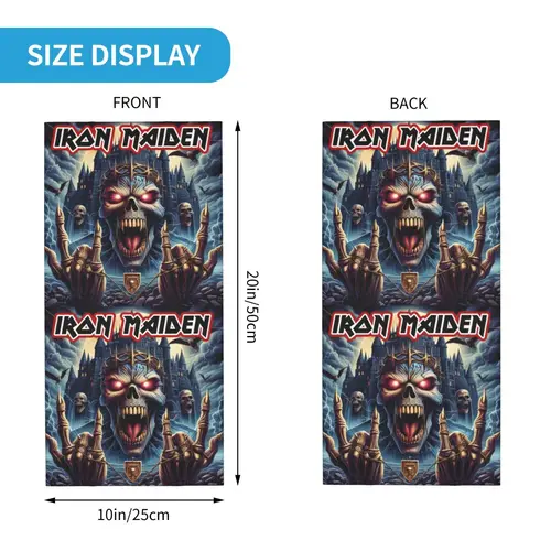 Imagen 2 del producto Banda de Heavy Metal personalizada I-Irons m-maidens polaina de cuello de dibujos animados mujeres hombres protección facial UV Bandana de invierno bufanda para senderismo