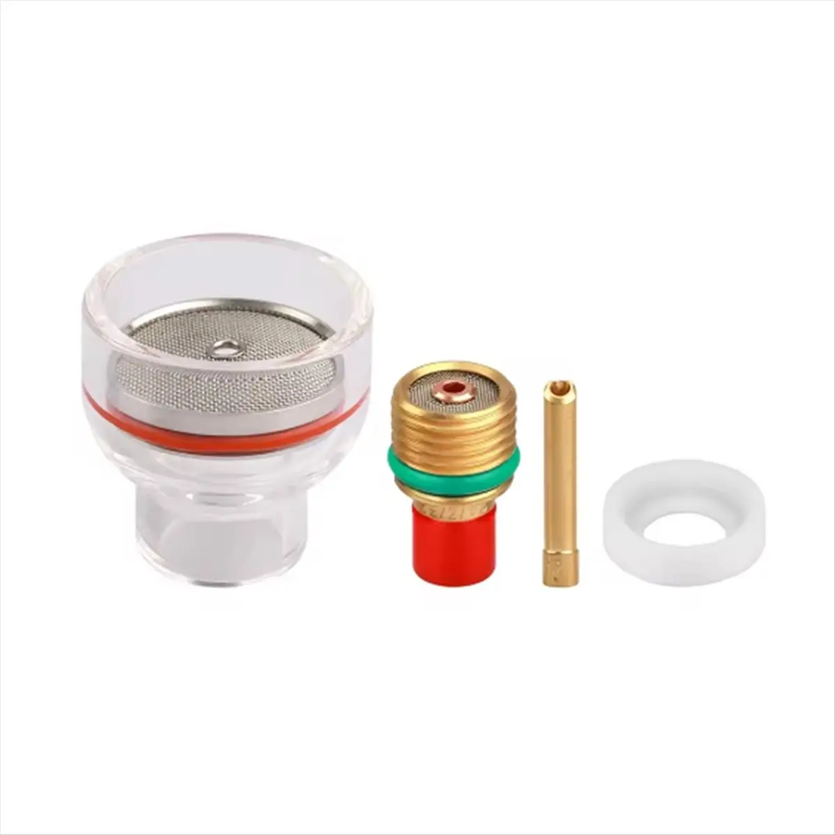 A20I 16 Glass Cup Nozzle 2.4mm Collect Body Short Gas Lens 2HSGS Gasket Kit for TIG Welding Torch WP9 WP20 Accessories