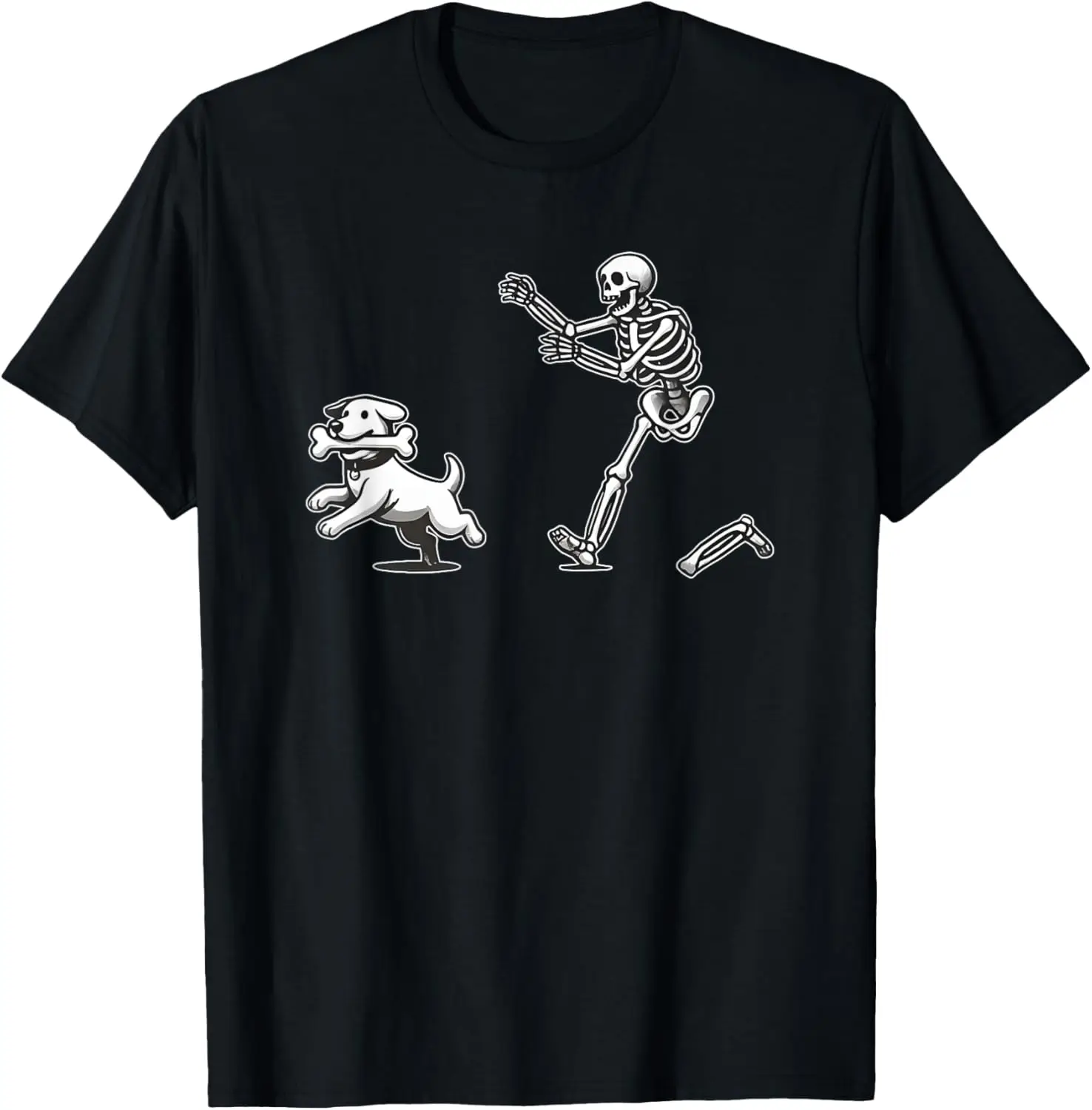 Halloween Dog, Funny Skeleton, Skeleton Chasing Dog T-Shirt