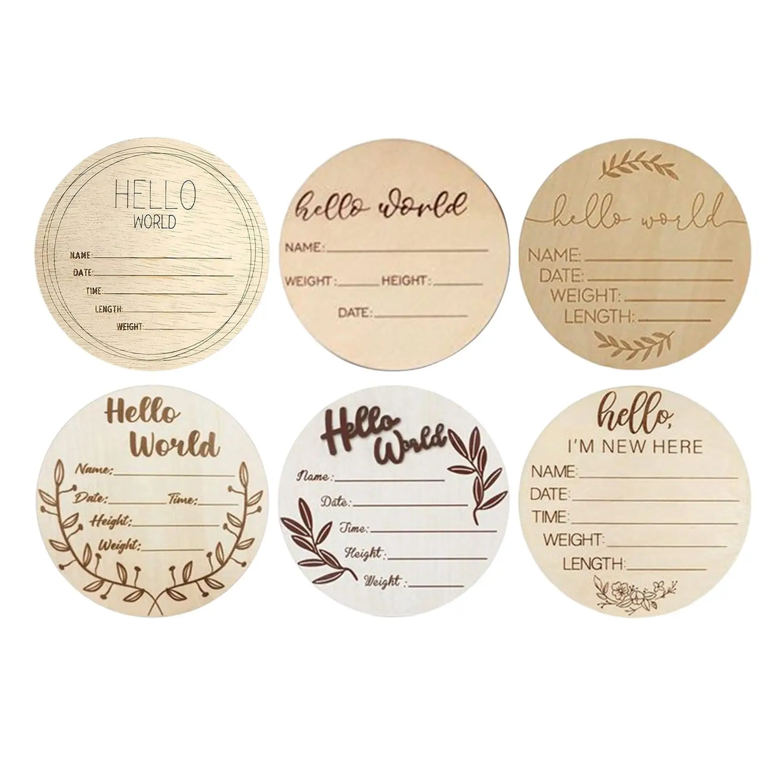 18Pcs Monthly Milestone Wood Discs Baby Monthly Milestone Baby Birth Announcement Sign for Photography Props Baby Shower Gifts