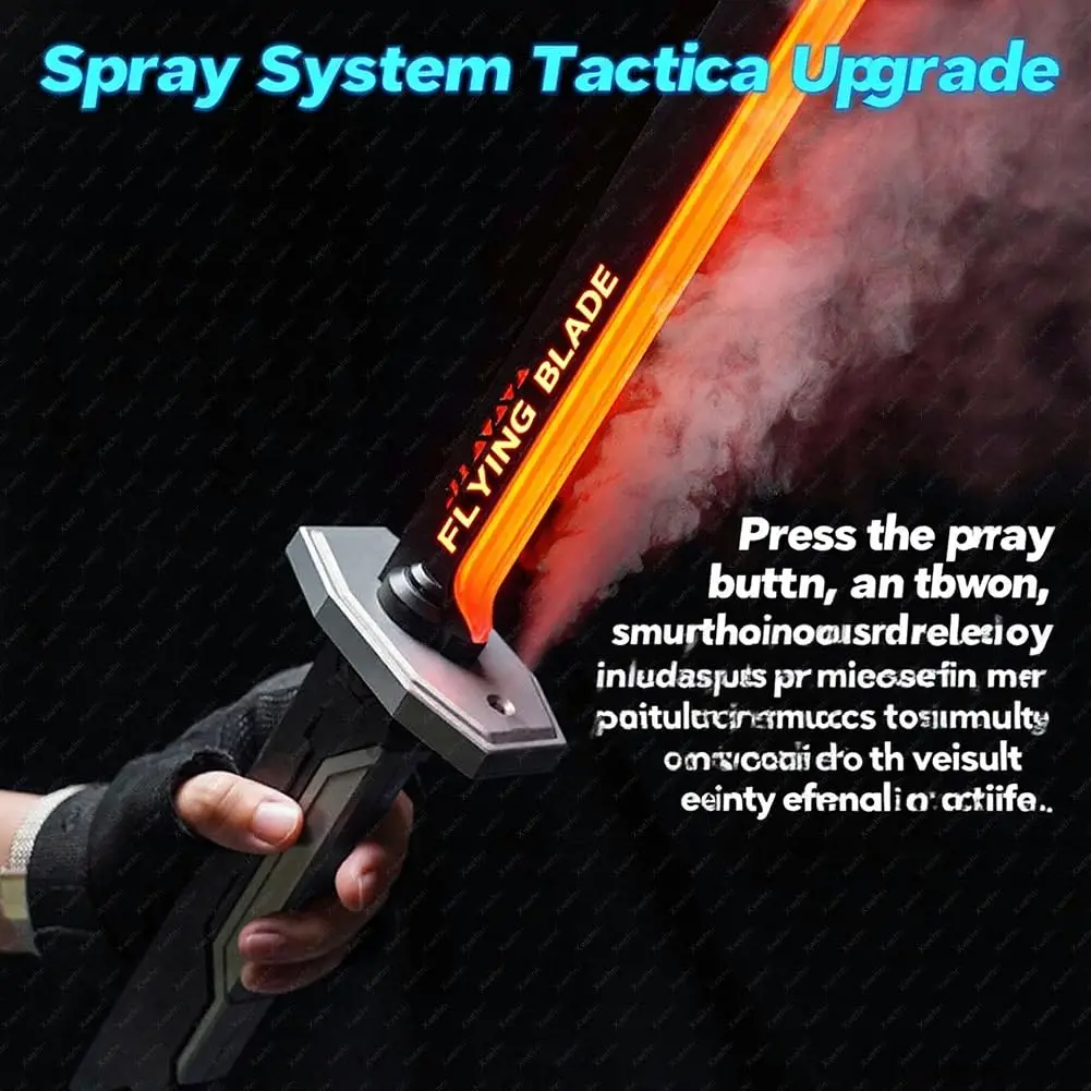 ألعاب سيف سباركليد متوهجة ملونة مع تأثير شرارة ودخان سيف خفيف قابل للجمع ألعاب دعامة سيف كاتانا التأثيرية #4