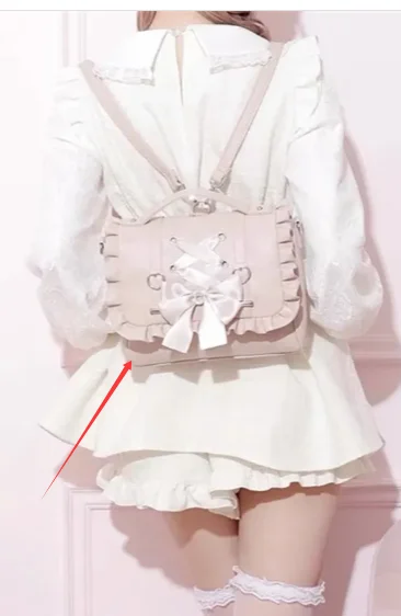 ハート型の女性用ハンドバッグ,ピンクのPUショルダーバッグ,ロリータ,ラインストーンの弓が大好き,女の子用,和風,甘い