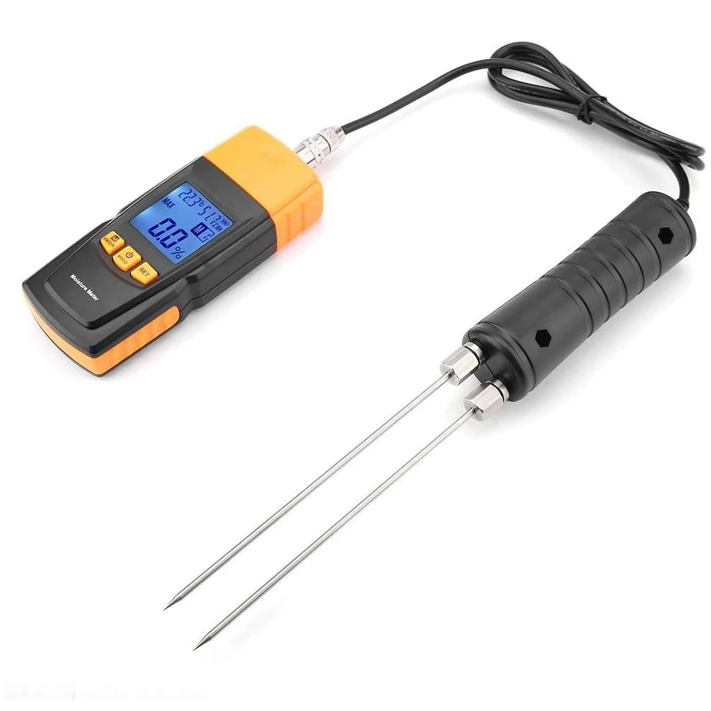 LCD Digital Wood Moisture Meter Cotton Wood Humidity Tester Portable Woodworking Tools GM620 Hygrometer with Measuring Probe