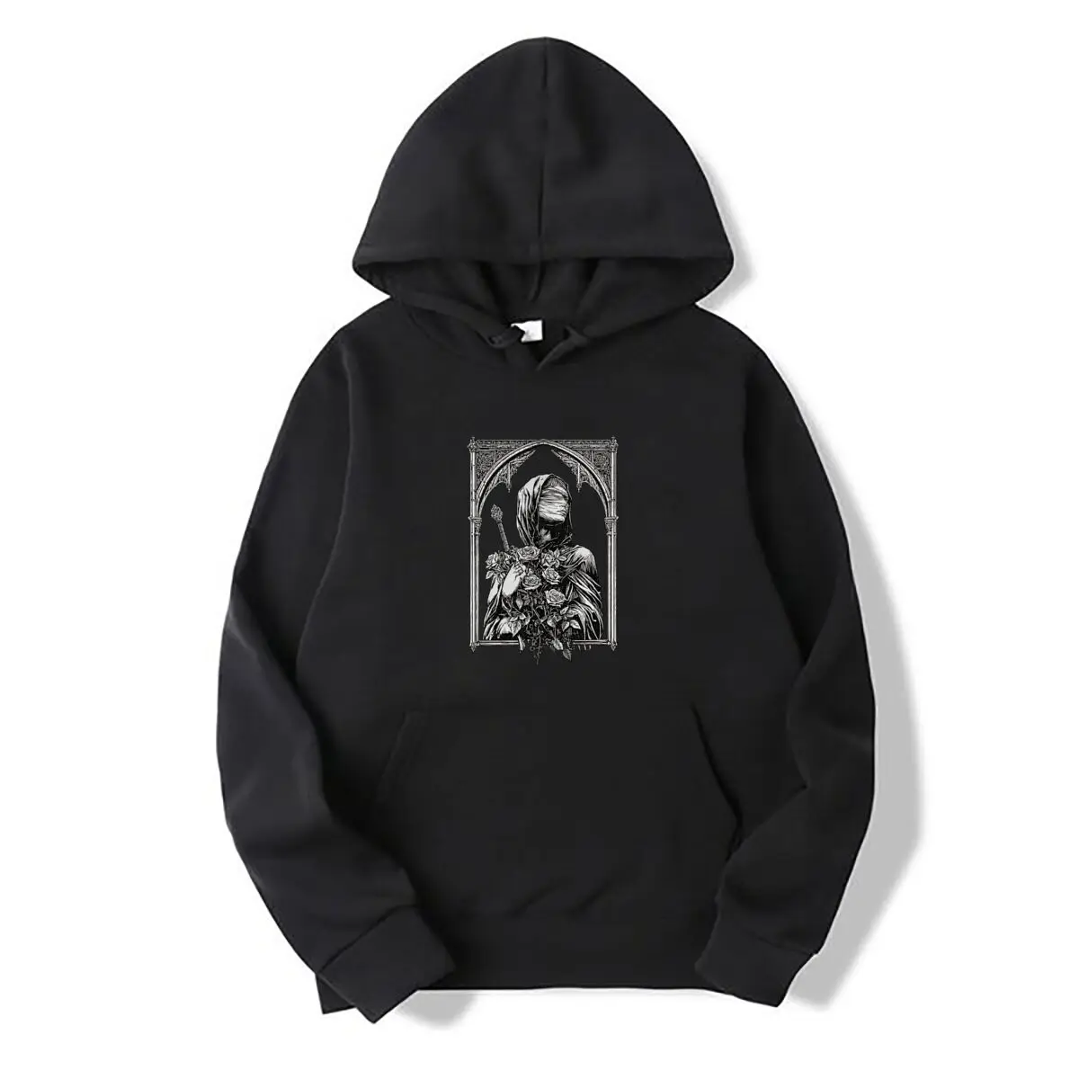 Hooded Faceless Sword Roses Gothic Arch Autumn and winter new men's and women's hooded sweatshirts