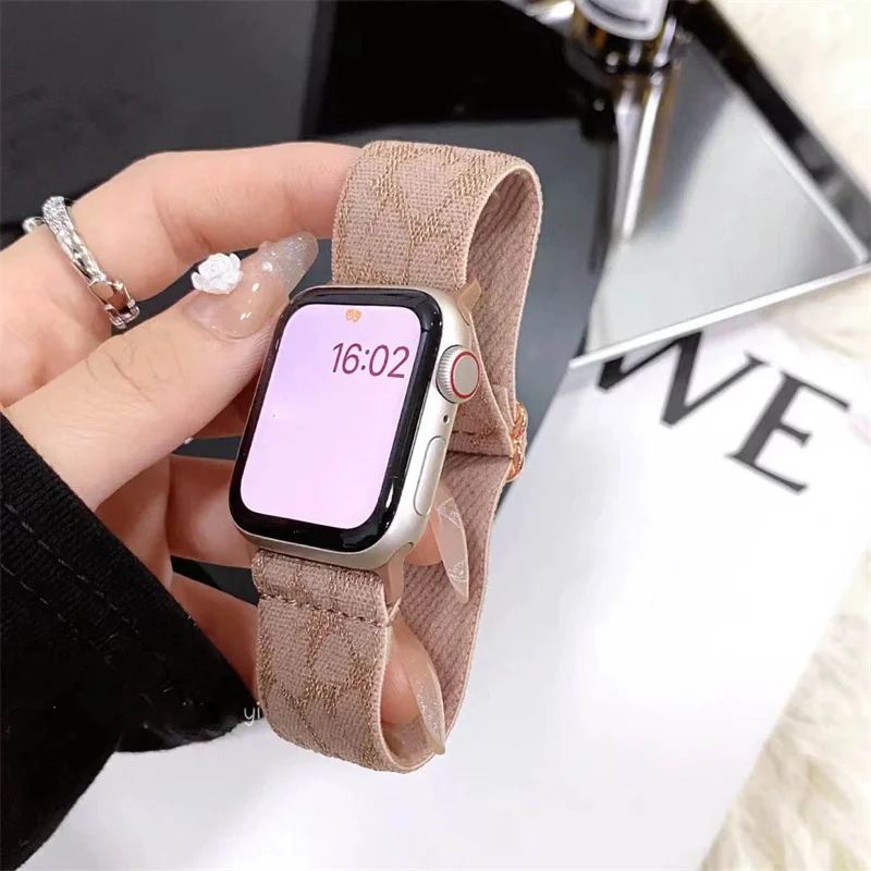 Korea Retro Leopard Print Strap For Apple Watch Band 49mm 41mm 45mm 40 44mm 38 42 For iwatch Series 8 7 SE 6 5 Correa Watchband