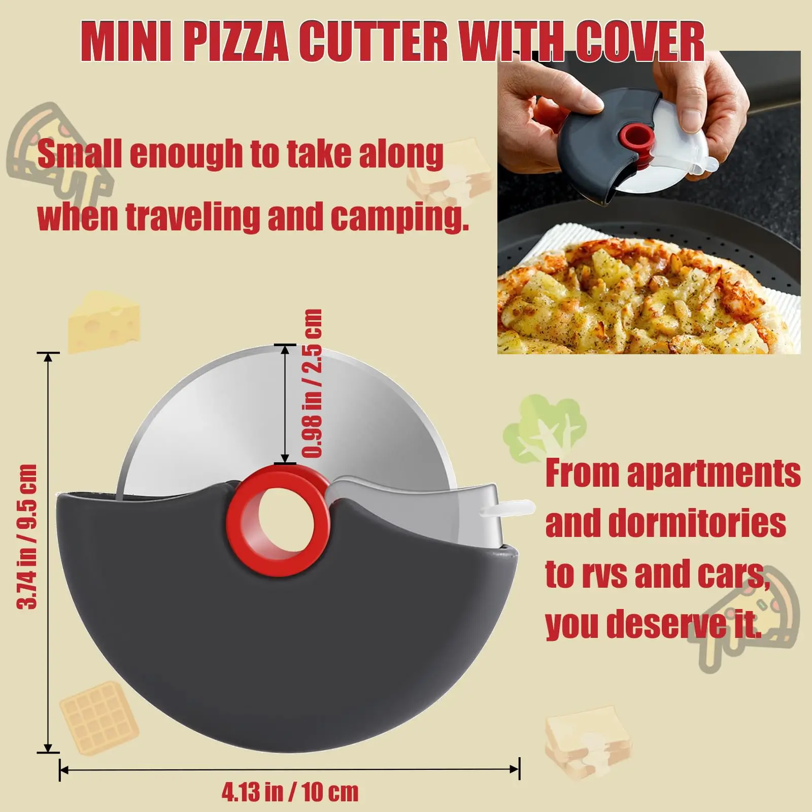 Cortador De Rolo De Aço Inoxidável Multi-purpose Pizza Cake Dough Slicing Tool Baking Cozinha Acessórios com Lâmina Afiada Roda