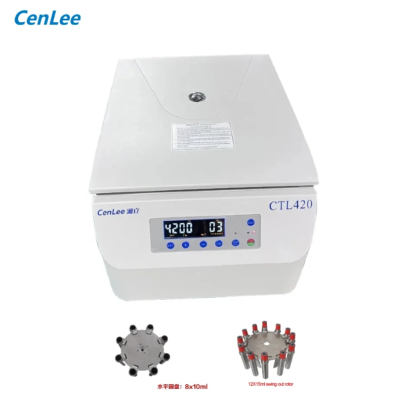 CenLee420 Universal Low Speed Bench Top Centrifuge 4200rpm 2760xg for Blood Test Lab Clinical Research with 8x10ml Swing Rotor