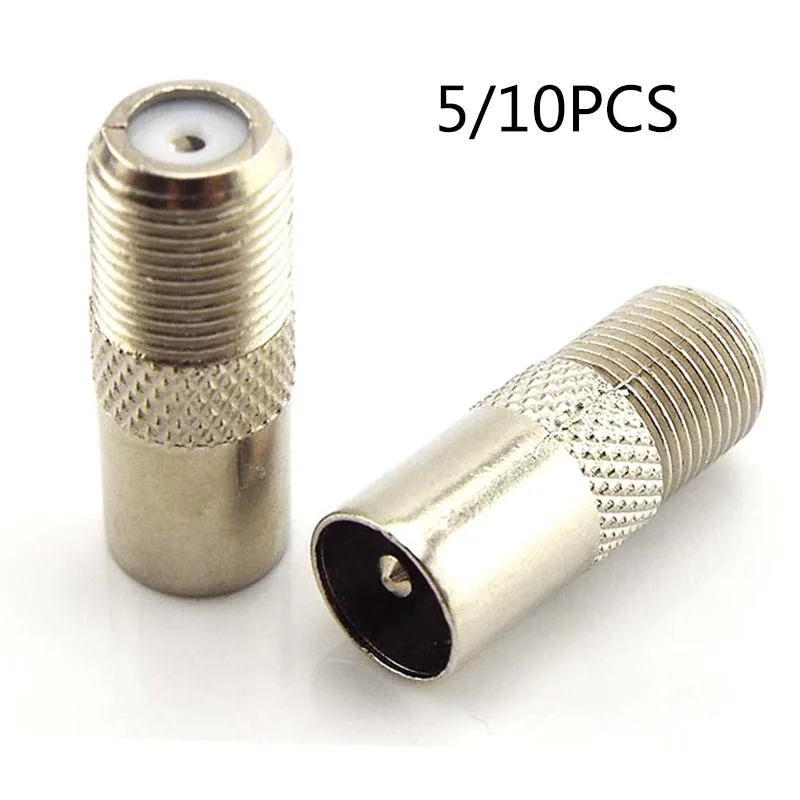 5/10pcs/Lot Aerial Male Adapter F Female To TV Male Converter Satellite Coax Connector Data Sync TV Coaxial Adapter Plug