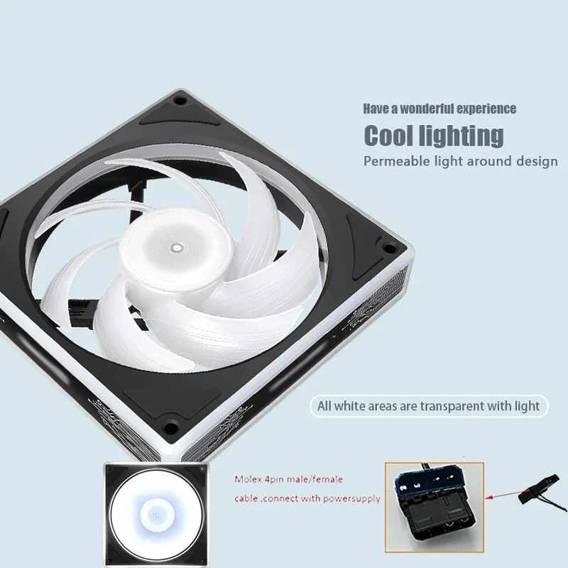 12v ARGB Led Light Desktop Case PWM Cooling Fan PVC Fashion Design Flowing RGB Computer Fans