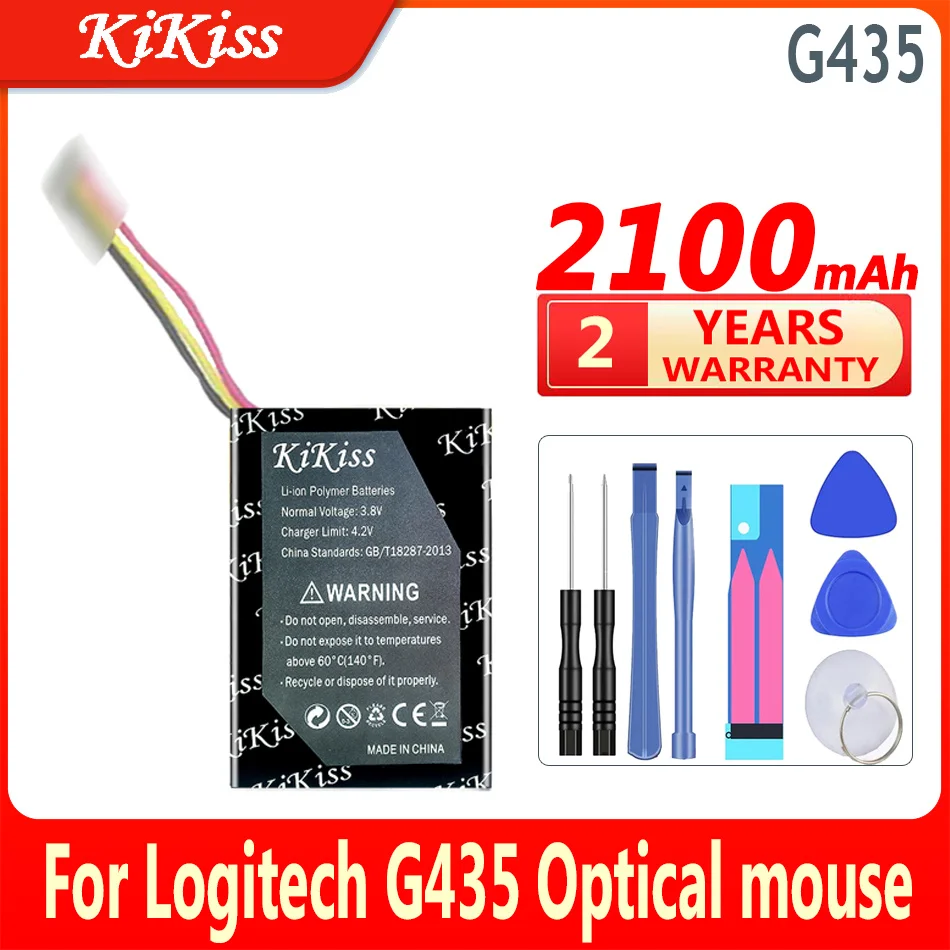 

2100mAh KiKiss New Battery For Logitech G435 Optical mouse Digital Bateria