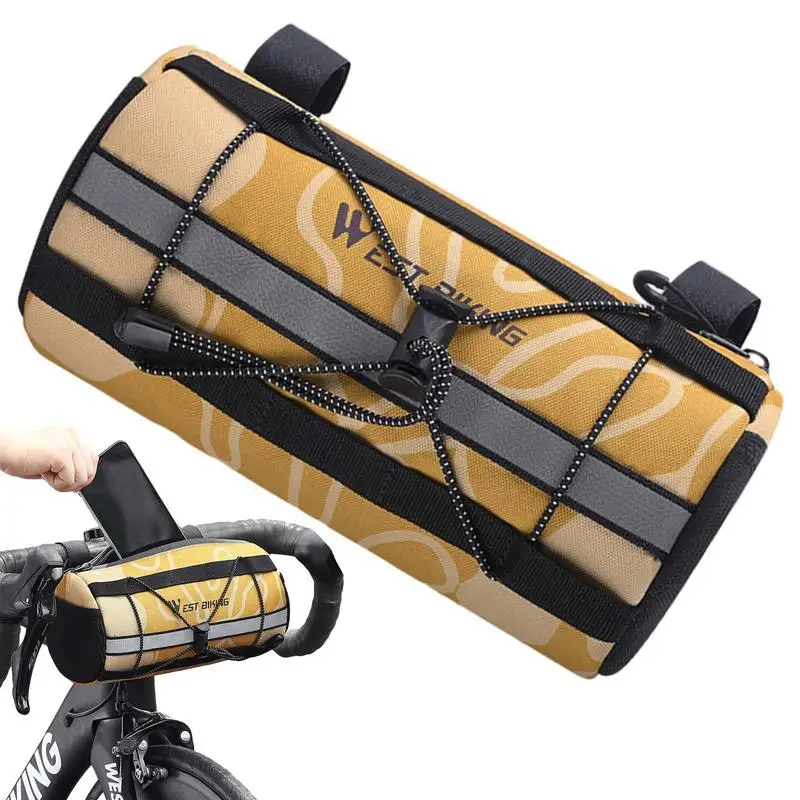 

Bicycle Front Bag Handy Bike Pouch With Reflective Strip Outdoor Road Bike Pouches For Sunglasses Chargers Air Pumps Cell Phone