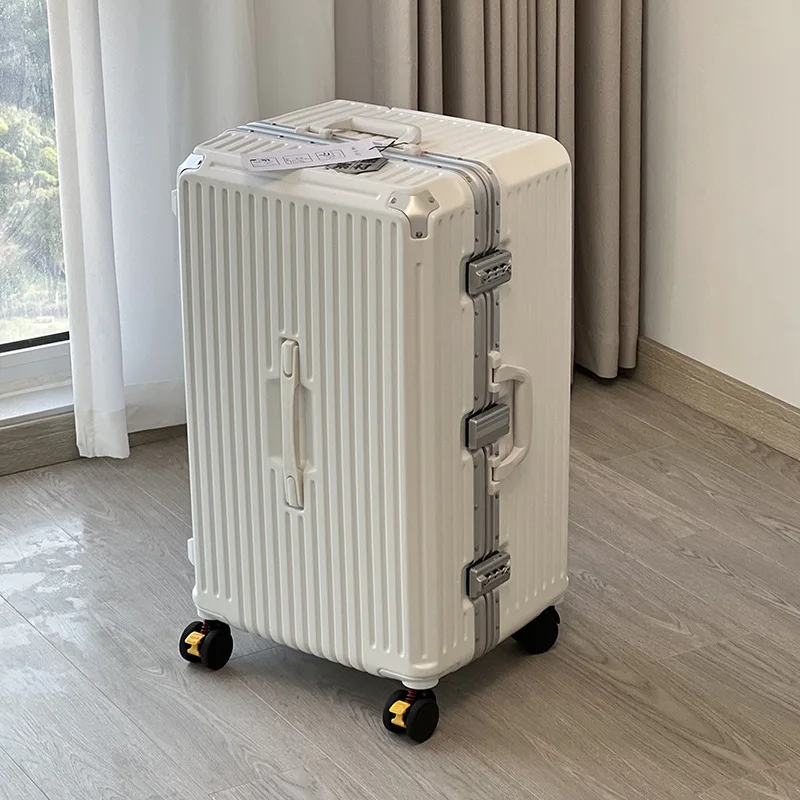 

Large capacity 36-inch luggage with cup holder men's thickened trolley suitcase women's 28-inch aluminum frame travel suitcase