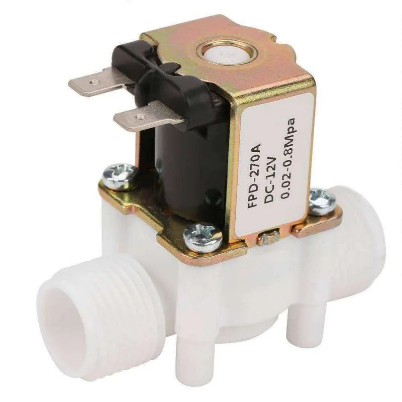 G3/4 Plastic Electromagnetic Valve 12V 24V 220V Solenoid Valve Water Diverter Device Normally Closed Type PP Pressure Switch