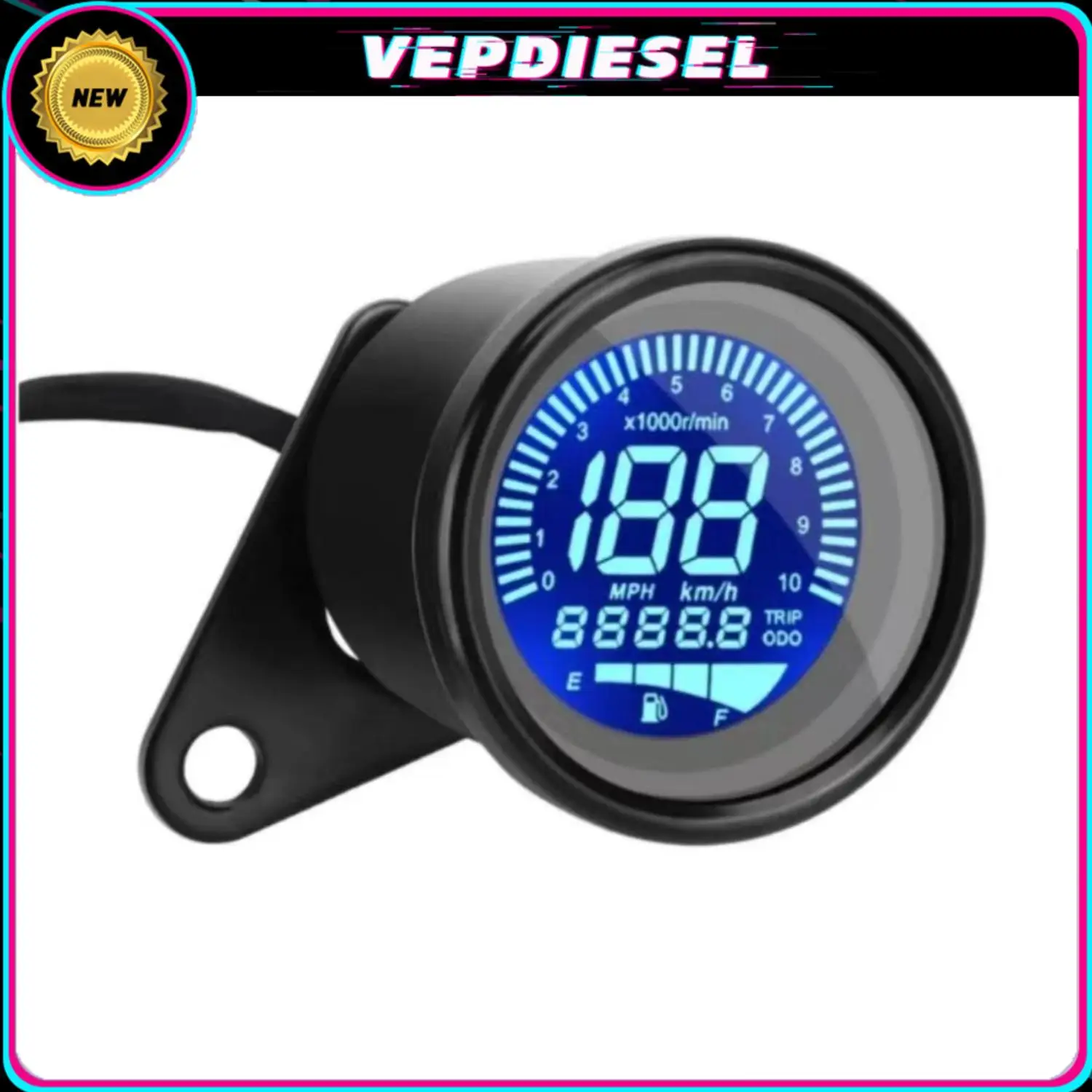 

1pc Universal LED Digital Motorcycle Speedometer Tachometer Odometer Gauge For 12V Motorcycle Screen Parts