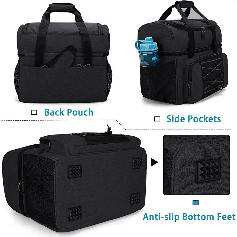 2 Ball Bowling Bag Tote Bowling Bag mit gepolstertem Riemen Double Bowling Ball Tote Bowling Bag für 2 Bälle mit Ball halter für Männer